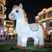 Costume de mascotte d'animal géant gonflable Costume de cheval blanc à LED Costume de mascotte de licorne Personnages de cheval