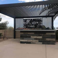 Sistema de Techo de Láminas Motorizado, Impermeable y de Lujo Moderno, Pérgola Bioclimática de Aluminio para Jardín, Patio o Villa