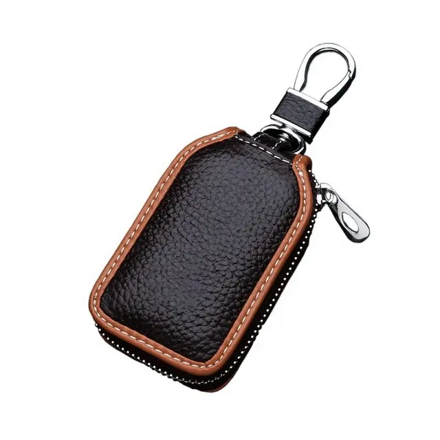 New Design Car Key Holder Men Genuine Leather Zipper Key Pouch Key Case organizer