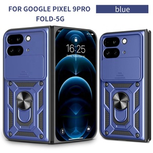 Pour Google Pixel <span class=keywords><strong>9</strong></span> Pro Fold 5G étui <span class=keywords><strong>antichoc</strong></span> lentille de protection de qualité militaire protéger anneau béquille support de montage de voiture <span class=keywords><strong>coque</strong></span> de téléphone - Product Image 2