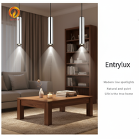 Lustre suspendu chic noir mat et or, lampe de plafond en aluminium pour restaurant, décoration intérieure, design linéaire LED de luxe, lampe de projet