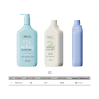 Botella Plana Personalizada de PET de 375 ml para Champú, Envase para Gel de Ducha, Botella con Bomba para Enjuague Bucal, Botella para Cuidado de la Piel