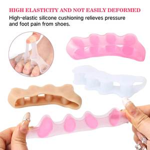 Séparateurs d'orteils en silicone, correcteur d'<span class=keywords><strong>hallux</strong></span> <span class=keywords><strong>valgus</strong></span> pour le soulagement et l'alignement des orteils, pour usage quotidien et nail art - Product Image 3