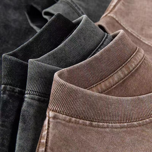 100% Cotton Heavyweight Oversized Washed T-shirt for Men Raglan Men's Plain Dyed T-shirts Wholesale - Product Image 1