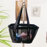 Panier de rangement en nylon à grande capacité personnalisé, panier de courses portable de qualité supérieure pour les cosmétiques et les voyages