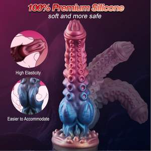 Fantaisie monstre Alien tentacule gode énorme <span class=keywords><strong>noeud</strong></span> gode avec ventouse énorme Silicone Plug Anal point G pour les femmes <span class=keywords><strong>cadeau</strong></span> de noël - Product Image 5