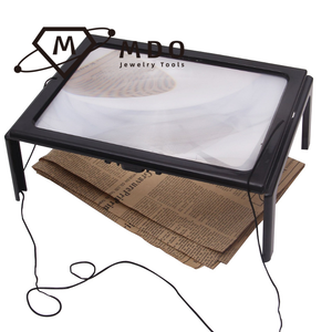 Lupa plegable portátil con luz Led A4 página completa 3X lupa de escritorio lupa manos libres para lectura - Product Image 3