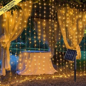 Guirlande Lumineuse Rideau LED Solaire, Lumière Féerique Extérieure pour Noël et Décorations de Mariage - Product Image 1