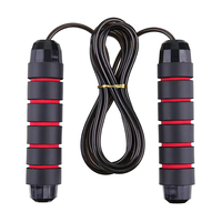 Corde à sauter de fitness avec poids, logo personnalisé, poignée en mousse