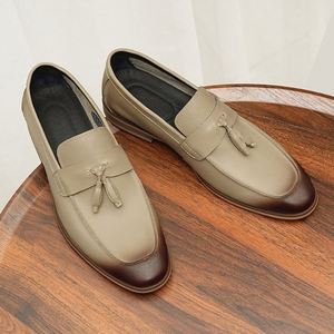 Mocasines de Trabajo Retro para Hombre de Cuero de Grano Completo, Estilo Canguro Japonés, de Caña Baja, con Punta Cuadrada, con Cordones y Suela Elevada, Zapatos Casuales - Product Image 4