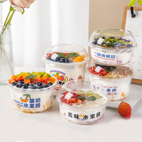 Bols à Açaï Transparents à Emporter avec Couvercles Dôme Imprimables 8oz/12oz/14oz/16oz/24oz/32oz – Bols à Açaï Jetables en Plastique avec Couvercles
