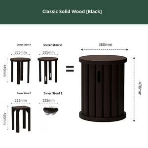Ensemble de tabourets gigognes 4 pièces avec roues Tabourets légers et empilables pour l'intérieur et l'extérieur comme table d'appoint ou <span class=keywords><strong>chaise</strong></span> de salle à manger - Product Image 6