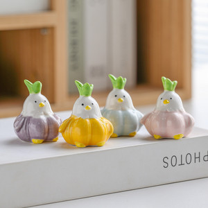 Nuevo Diseño de Adorno de Cerámica con Forma de Pájaro y Ajo, para Decoración del Hogar, Sala de Estar u Oficina - Product Image 2