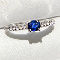 Bague de fiançailles personnalisée en diamant bleu de laboratoire avec options de couleur, en argent sterling 925, coupe coussin, pavé de diamants