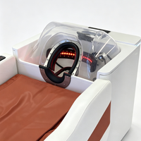 Machine de lavage de cheveux moderne avec massage automatique et système de pulvérisation d'eau à 360°, équipement de lavage capillaire pour salon, salle de bain et utilisation en extérieur