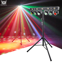 Projecteur DJ DMX Beam Wash Laser Strobe 6-en-1 à Tête Mobile LED et Bandes Lumineuses avec Trépied