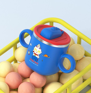Gobelets carrés en acier inoxydable 316 pour enfants, étanches, écologiques, durables, avec paille et double poignée, pour la vente en gros - Product Image 2