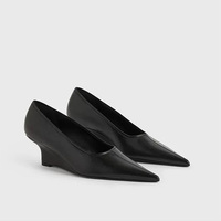 Chaussures de mariage formelles pour femmes WAnsu, en cuir véritable imprimé, à bout pointu, talons compensés hauts (5-8 cm), respirantes, à enfiler, toutes occasions