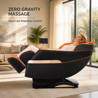 OYEAL Meilleur vendeur, fauteuil de massage intelligent portable multifonctionnel en cuir PU noir 3D, massage du corps et des pieds, zéro gravité