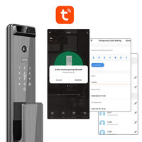 Cerradura de puerta biométrica inteligente digital con reconocimiento facial 3D, aplicación de puerta de madera de aluminio, cerradura de huella dactilar Wifi para seguridad del hogar