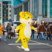 Blow up Full Body Animaux Costumes Jaune Léopard Halloween Party Costume Léopard Gonflable pour Adultes