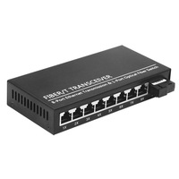 Konverter Media Serat Optik Gigabit 1 SC 8 Port Rj45 Switch Fiber 10/100/1000M