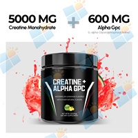 Créatine monohydrate Alpha GPC en poudre, formule personnalisée, marque privée OEM/ODM, complément alimentaire pour hommes et femmes, formule énergie et concentration.