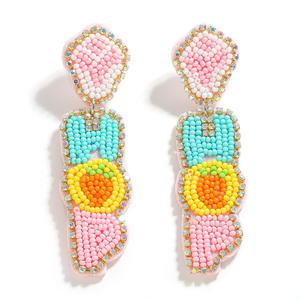 Ohrringe Frauen Luxus Farbe Perlen hand gefertigte Hasen-inspirierte baumeln Ohrringe für Ostern, Frühling und festliche Anlässe und Party - Product Image 3