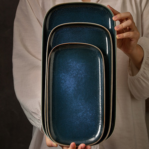 Plato Cuadrado de Cerámica, Creativo, para Restaurante Japonés, Plato para Salmón y Sushi, de Lujo, Apto para <span class=keywords><strong>Microondas</strong></span>, con Diseño Sólido - Product Image 4