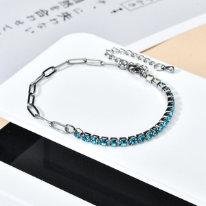 G2255 Vente en gros Bracelets et bracelets de tennis en acier inoxydable avec strass et diamants de 3mm pour femmes - Product Image 4