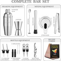 Set Shaker Koktail Baja Tahan Karat Boston, Penjualan Terlaris, Dilengkapi Dudukan Kayu, Kapasitas 750ml, Aman untuk Mesin Cuci Piring, Peralatan Bar Mewah, Set Hadiah