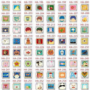 <span class=keywords><strong>LAMOON</strong></span> Mignon Mini Étoile Perles Colorées CZ Pendentif Italien Charms Link pour Bracelet en Acier Inoxydable 9mm DIY Jewelry Fashionable - Product Image 6