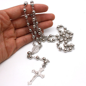 Vendita calda gioielli cristiani <span class=keywords><strong>collana</strong></span> <span class=keywords><strong>rosario</strong></span> con perline incrociate riempite d'<span class=keywords><strong>oro</strong></span> per donna uomo - Product Image 5