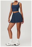 Ensemble 2 pièces soutien-gorge et jupe trapèze Pure Beauty, tenue de sport et de loisirs, col ras du cou ajusté, tenue de yoga