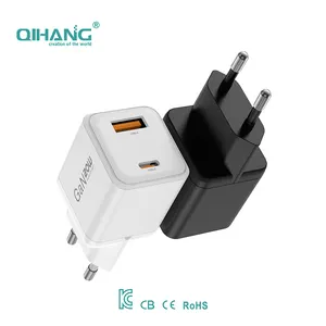 High Quality Free Sample KC Certificated PD QC3.0 Dual Ports Fast Charger 20W Fast Charging For Phone
