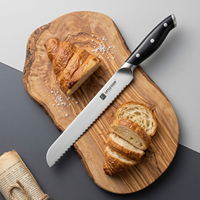 Couteau à pain de 8 pouces personnalisé OEM ODM avec logo, en acier inoxydable 5Cr15MoV, manche ergonomique en ABS, tranchant et durable, ensemble de couteaux de cuisine