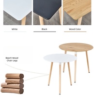 Chinesischer Stil Nordischer MDF-Tisch mit Holzbeinen Runder Esstisch für Küche Restaurant Esszimmer Multifunktionaler Tisch