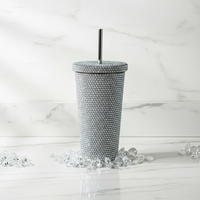 Tendances du moment : Produits les plus vendus 2026 – Gobelet à boire en strass, Gobelet en strass motif vache avec paille