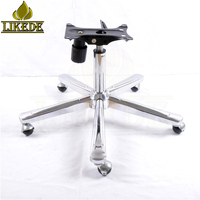 Base de chaise de bureau en métal chromé à cinq étoiles, réglable en hauteur, rotative à 360 degrés, avec roulettes, de fabrication directe