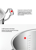 Marmite à soupe en acier inoxydable de 24 cm avec logo personnalisé, design moderne, résistante au lave-vaisselle et au four