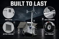 Remolque de Energía Móvil Híbrido Eólico Solar, Turbina de 1kW, Panel Solar de 2kW, Batería LFP, Sistema de Almacenamiento de Energía Fuera de la Red GW Mobile 1210