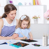 107 pièces arc-en-ciel à gratter Arts et artisanat fournitures Kits feuille Pack pour enfants filles garçons papier à gratter Art ensemble pour enfant