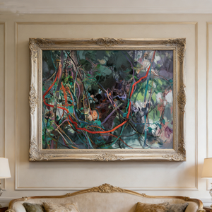 Pintura al Óleo Abstracta de Ramas de Montaña Profunda con Técnica de Pincelada Libre del Pintor Chino Tu Qixian, de Fujian, sobre Lienzo Enmarcado para Decoración del Hogar - Product Image 2