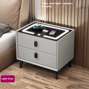 Lampe de charge sans fil intelligente avancée <span class=keywords><strong>Table</strong></span> de chevet en bois massif tables de chevet ultra-étroites pour meubles de maison de chambre à coucher modernes - Product Image 3