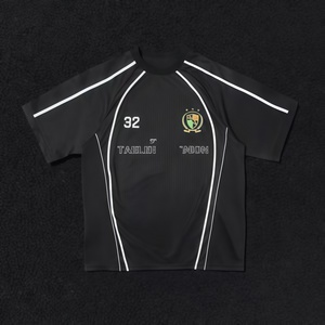 T-shirts vierges en gros personnalisables avec impression sérigraphique ou numérique, logo de marque, en polyester et coton, grandes tailles, pour le football - Product Image 2