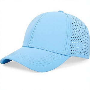 Casquettes de baseball de performance en gros, découpées au laser, respirantes, séchage rapide, résistantes à l'eau, à visière plate, snapback, logo personnalisé, OEM - Product Image 1