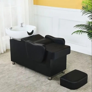 Sillón de lavado de pelo semi-reclinable de cuero sintético, de alta gama y diseño sencillo, especial para barberías y salones de belleza, popular en redes, directo de fábrica. - Product Image 3