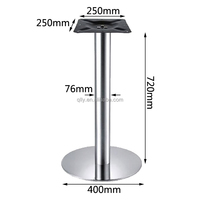 Base de table ronde robuste en acier inoxydable argenté, plaques circulaires, installation facile, pieds de table soudés