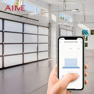 Portes <span class=keywords><strong>de</strong></span> <span class=keywords><strong>garage</strong></span> électriques en alliage d'aluminium noir - Télécommande, design moderne coupe-vent pour villas et résidences - Product Image 6