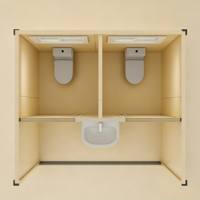 Toilettes modulaires portables de type hall d'entrée, assemblage rapide, durables pour les parcs extérieurs et les sites touristiques, toilettes mobiles écologiques